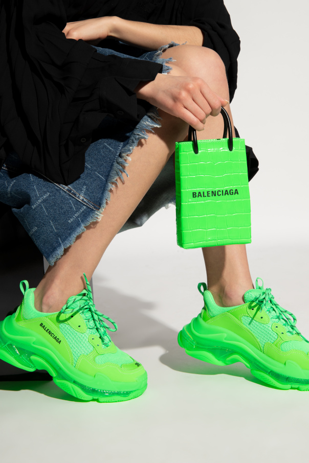 Balenciaga triple s 2025 neon green on feet